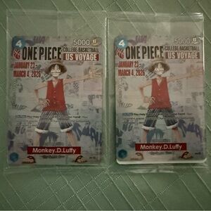 2 One Piece Card Monkey D. Luffy -USA College Basketball Exclusive Promo+Poster